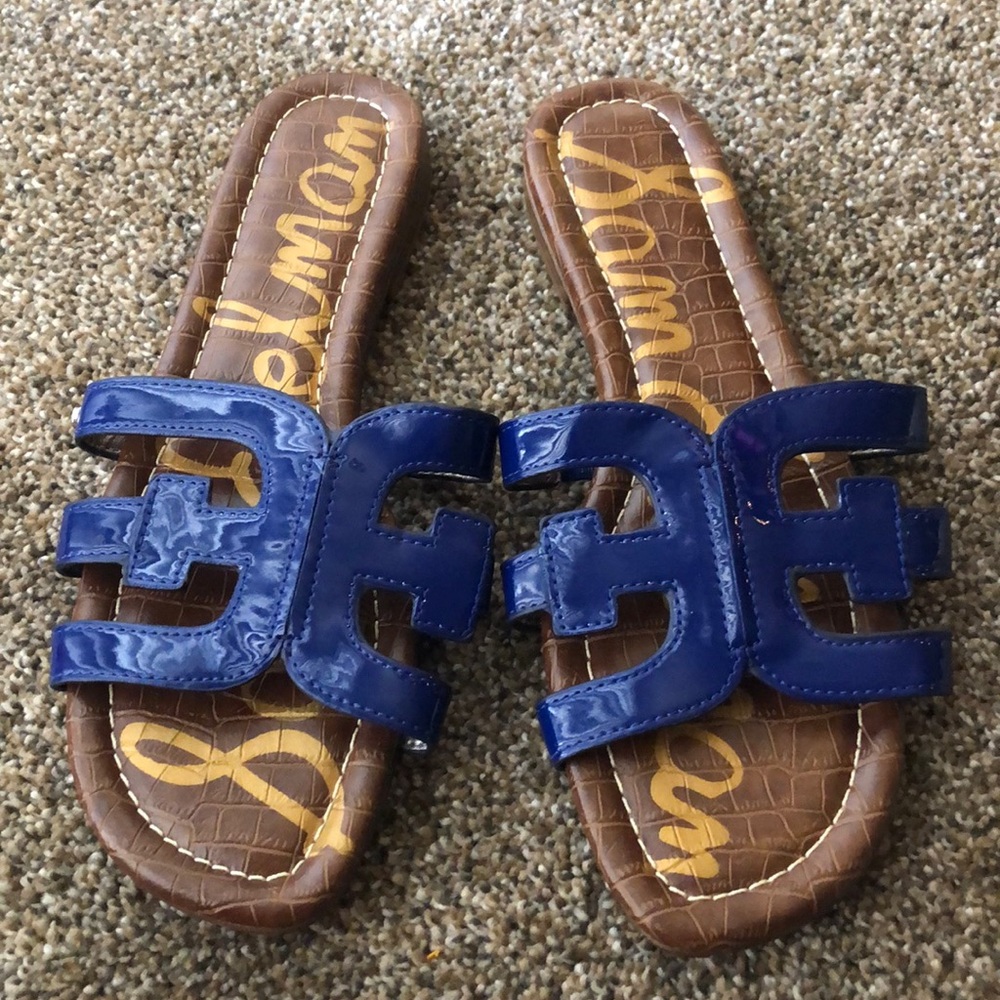Navy blue Sam Edelman logo sandals